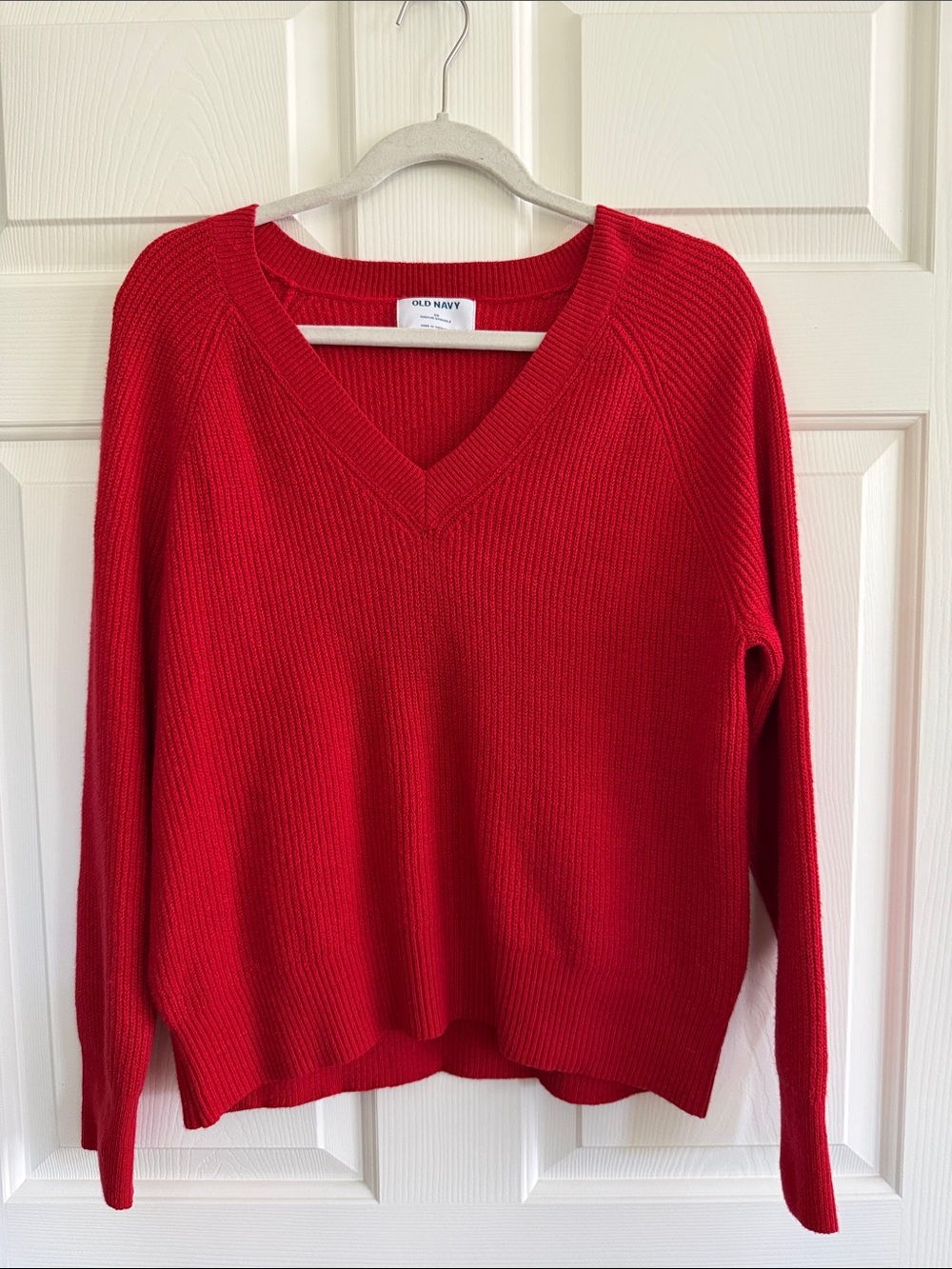 NEW Wonen’s Red V neck Sweater- XS